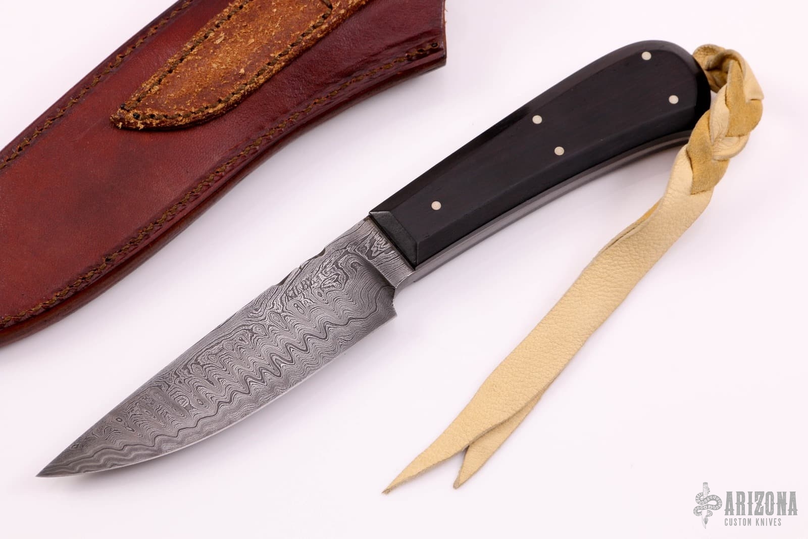 Damascus And Ebony Hunter Arizona Custom Knives