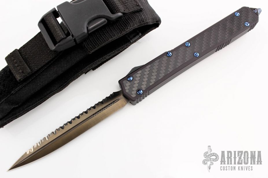 106-3Ti Makora II Black Full Serrated - Titanium Hardware