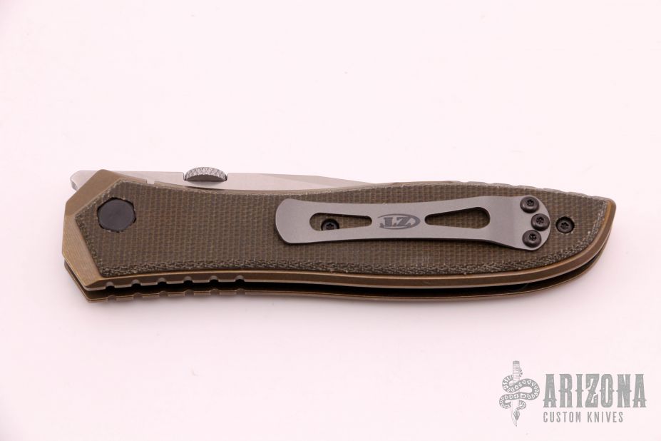 0640 Emerson Manual SW/20CV 2TN - Custom Green Canvas Micarta Scales -  Arizona Custom Knives