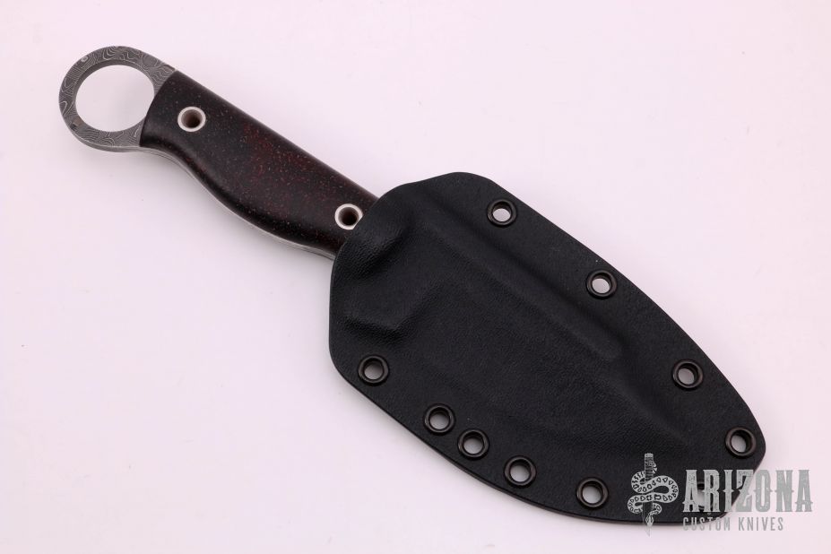 Ringed Damascus Fixed Blade - Arizona Custom Knives