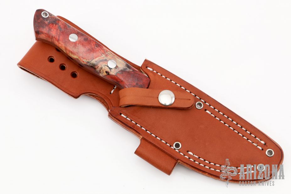 Bravo-1 - Red/Black Maple Burl | Arizona Custom Knives