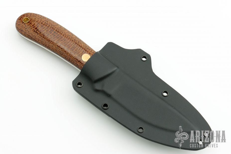 K-16 Yukon Pro Skinner - Brown Burlap Micarta - Arizona Custom Knives