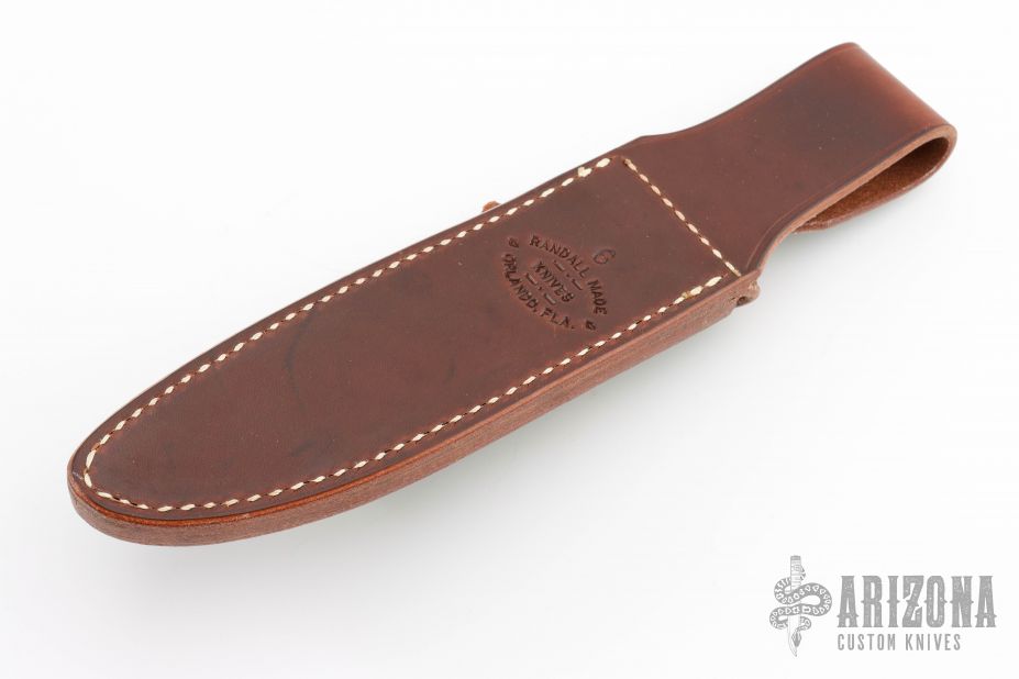 Belt Sheath for 10 Fixed-Blade Knives, Brown Leather 14 Overall