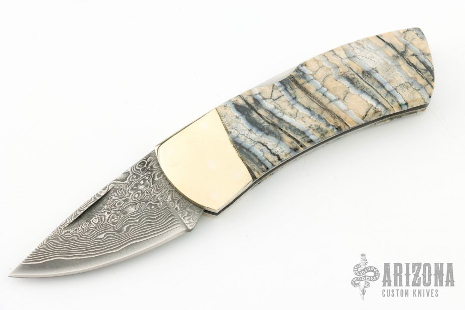 Damascus And Mammoth Tooth Midlock Arizona Custom Knives 1250