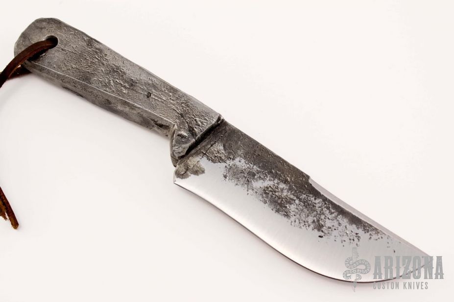 Chef's Knife Handforged High Carbon Steel 26C3 Water Quenched Brut De Forge  Finish Forced Patina Handmade 