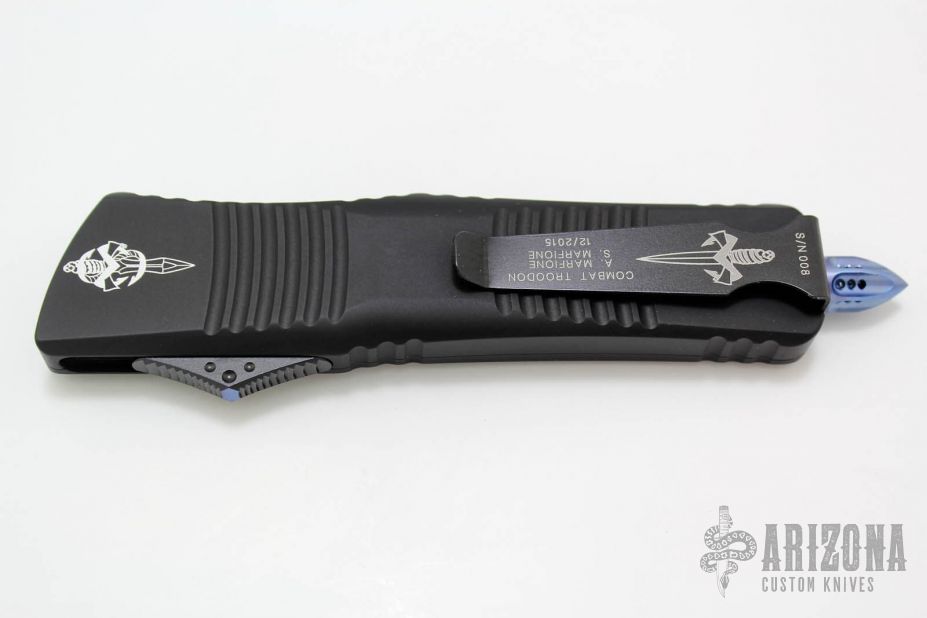 Combat Troodon - Hellhound Straight Razor Damascus