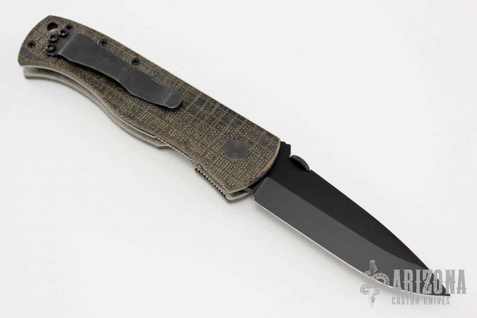 CQC-7A Black Waveless - Custom Black Micarta Grid Scales