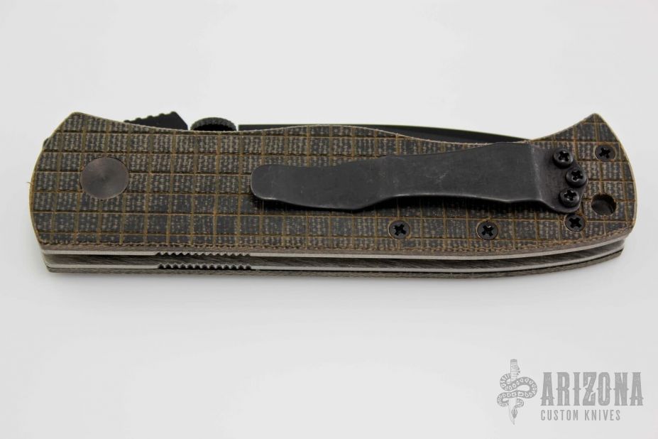 CQC-7A Black Waveless - Custom Black Micarta Grid Scales