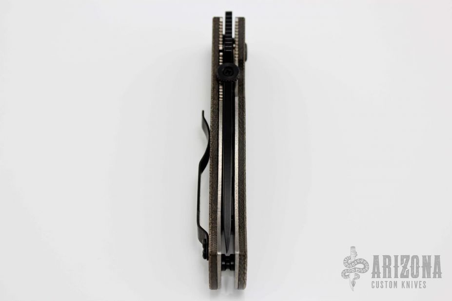 CQC-7A Black Waveless - Custom Black Micarta Grid Scales