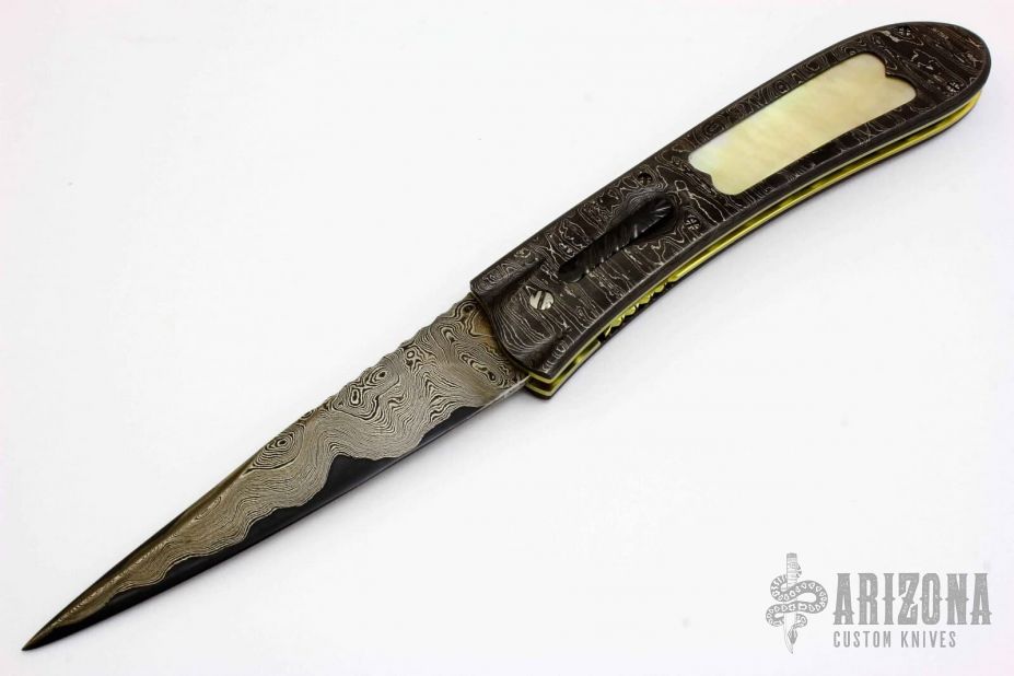 Damascus and Gold Lip Pearl Auto