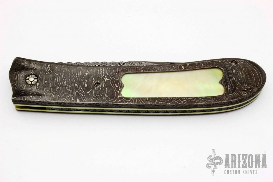 Damascus and Gold Lip Pearl Auto