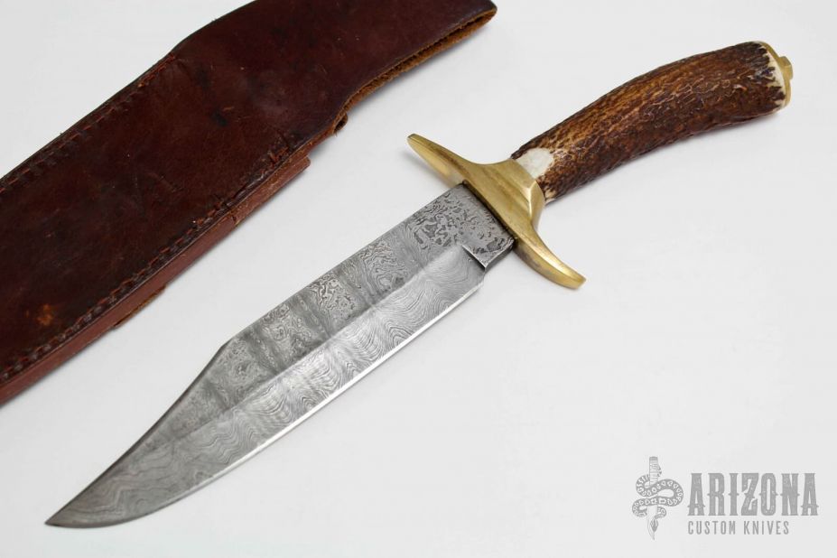 Damascus and Stag bowie