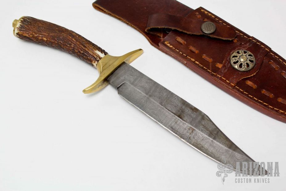 Damascus and Stag bowie