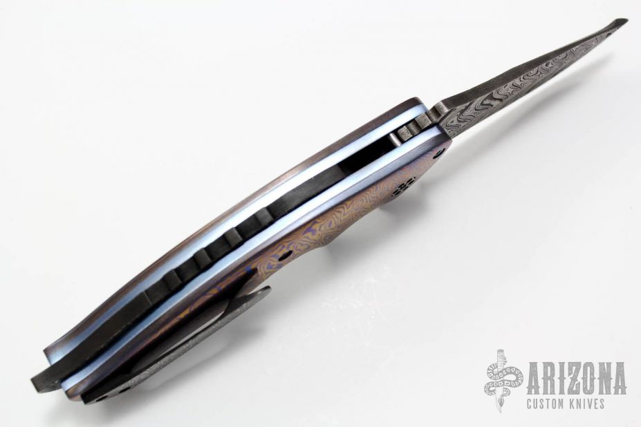 Full Contact Fighter Flipper - Damascus and MokuTi