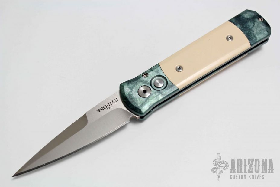 Godson 710 E.J. - Emerald Jazz Handle / Ivory Micarta Inlays / Satin Blade
