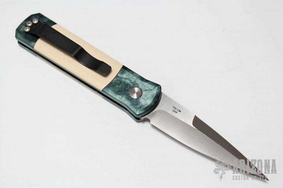 Godson 710 E.J. - Emerald Jazz Handle / Ivory Micarta Inlays / Satin Blade