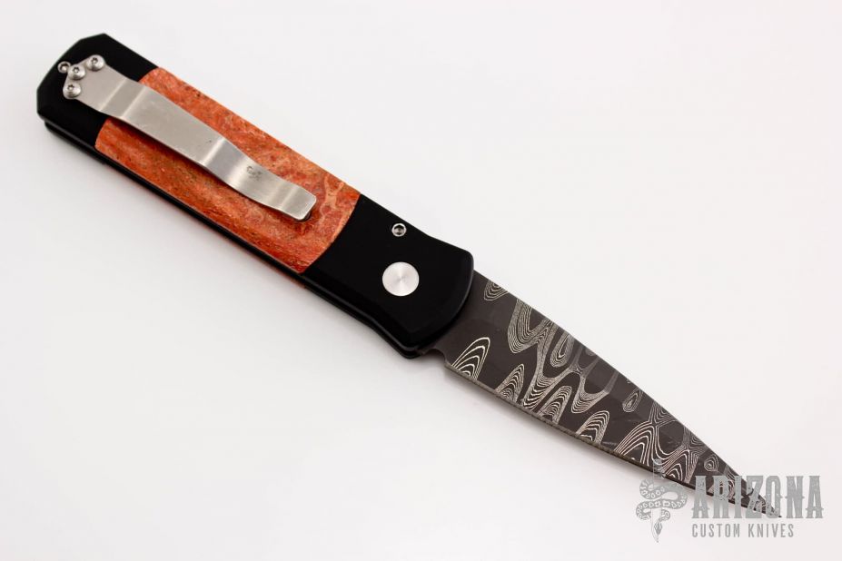 Godson Custom Damascus and Red Coral