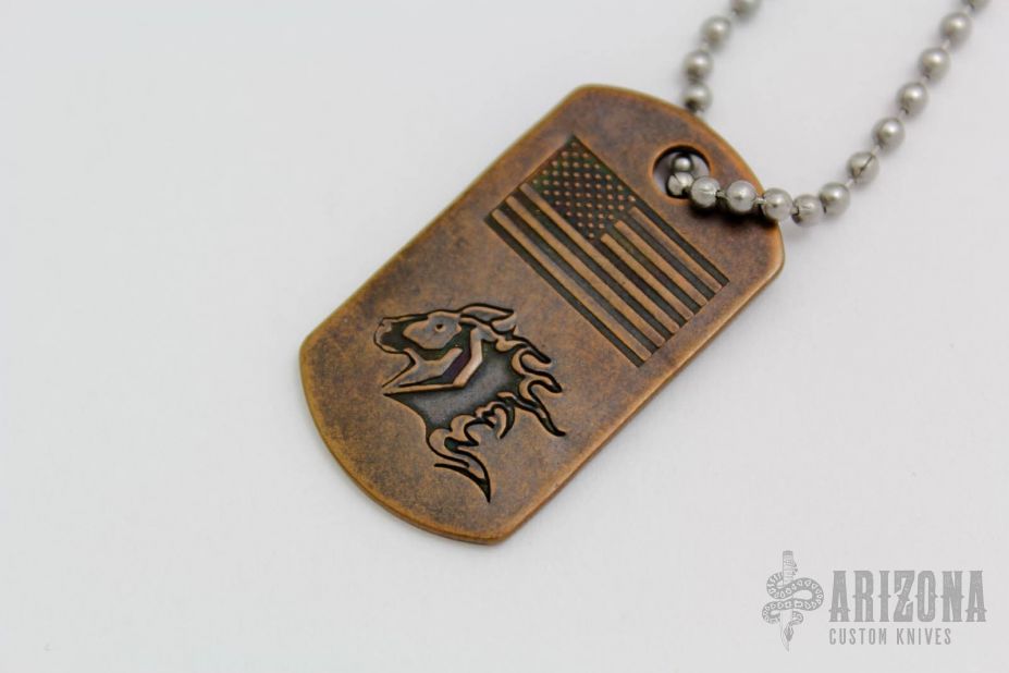 Hinderer/American Flag Dog Tag