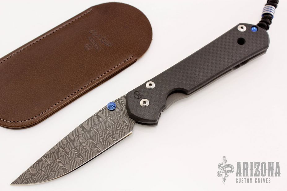 Large Sebenza 21 - Damascus/Carbon Fiber