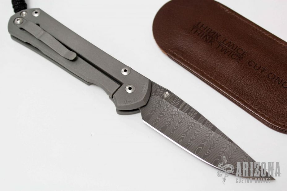 Large Sebenza 21 - Unique Graphic / Damascus Blade