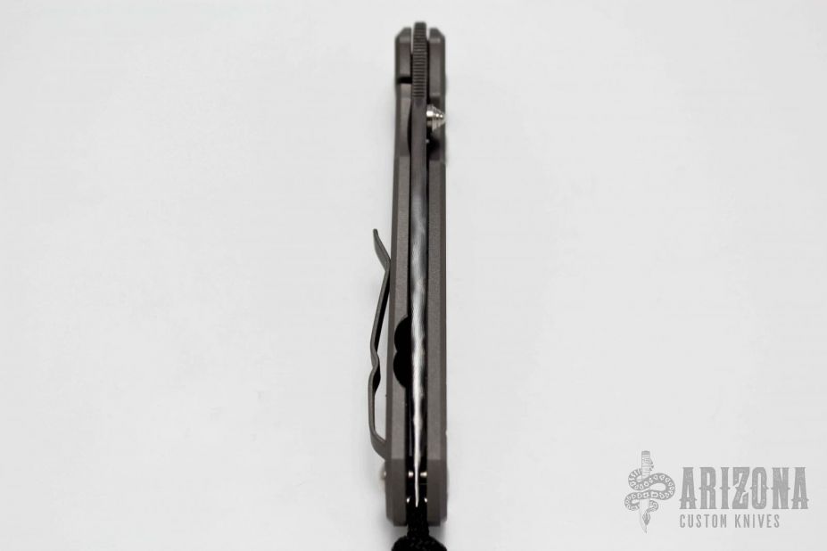 Large Sebenza 21 - Unique Graphic / Damascus Blade