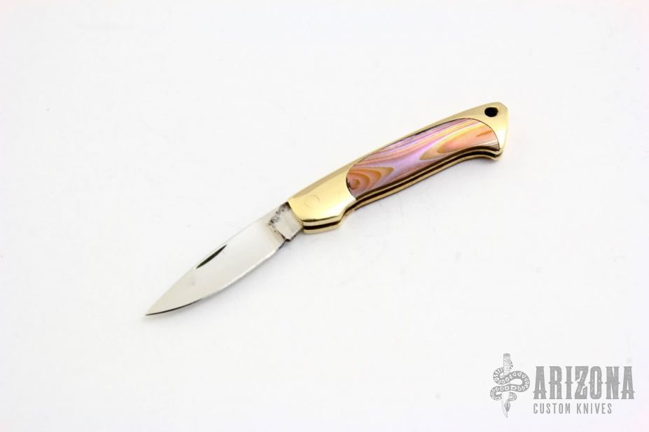 Miniature Slipjoint - 14kt Gold and Sea Snail