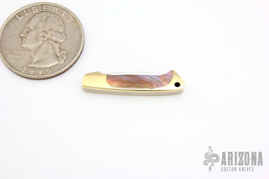 Miniature Slipjoint - 14kt Gold and Sea Snail