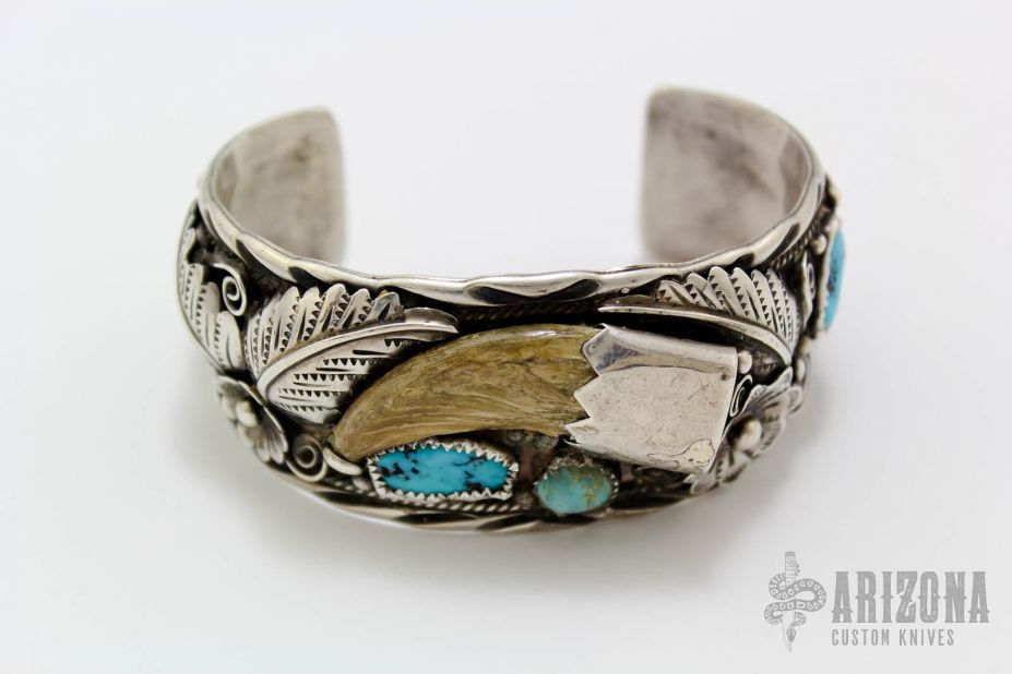 Navajo Sterling Bear Claw Bracelet | Arizona Custom Knives