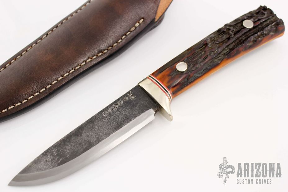 Sheath Knife - Stag Handle by Moriya