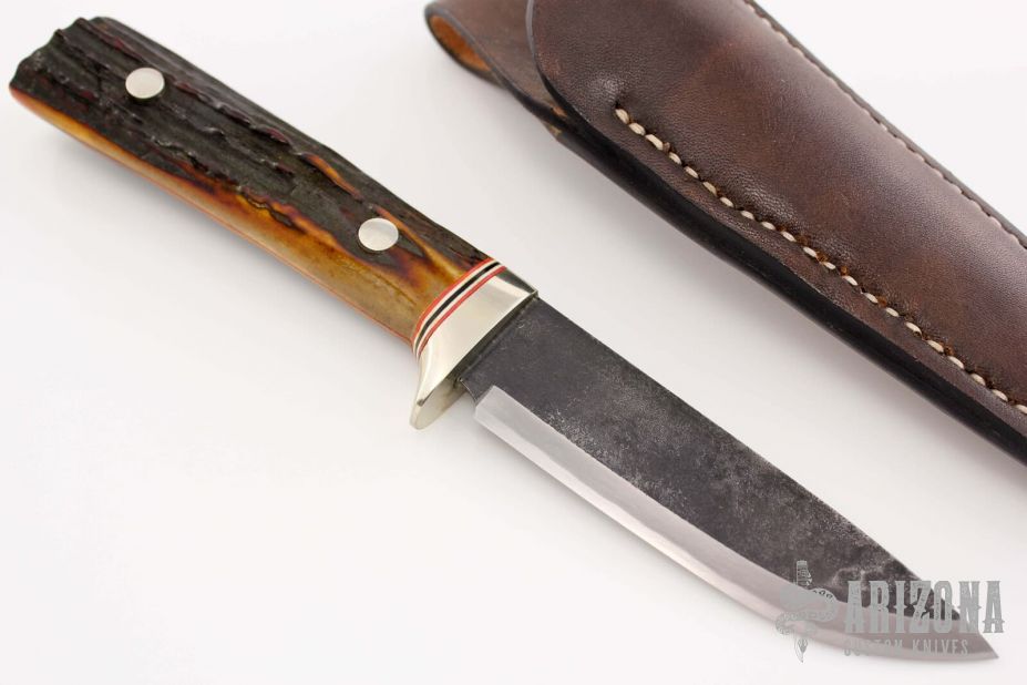 Sheath Knife - Stag Handle by Moriya