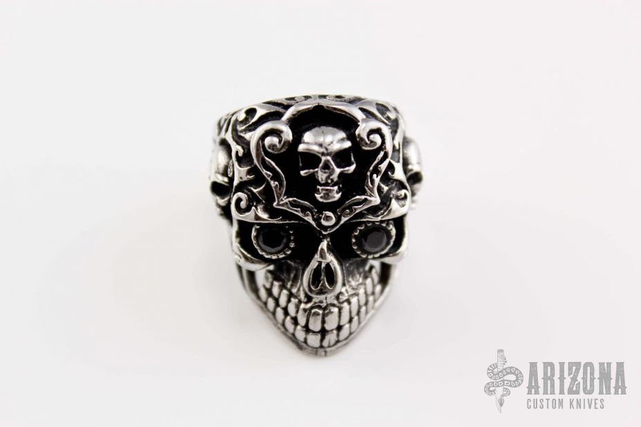 Stainless Steel Skull Ring - Size 12