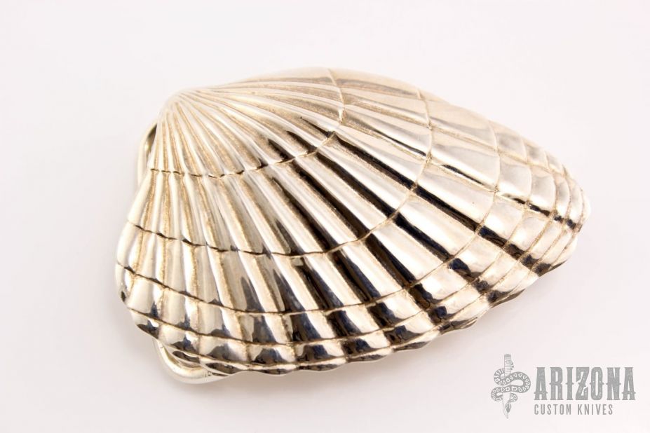 Shell Belt Buckle - Silver - Arizona Custom Knives