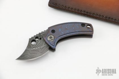 Wasp - San Mai Damascus and MokuTi | Arizona Custom Knives