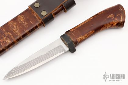 Takeshi Saji Kamui Style Damascus Hunting Knife 120mm