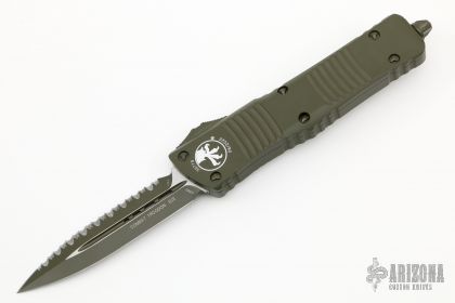 142-3 COD Combat Troodon D/E Cerakote OD Green Full Serrated