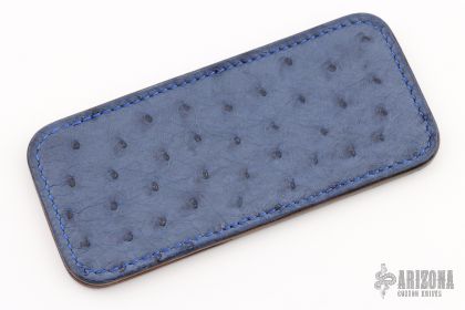 5.5 Leather Slip Sheath - Blue Ostrich Skin