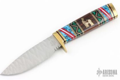 BUCK CUSTOM DAVE YELLOWHORSE CUTHAIR CHIPPED FLINT KNIFE