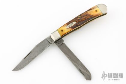 5254D Stag Trapper 1989 - Damascus - Arizona Custom Knives