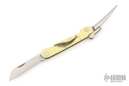32146RLSS Marlin Spike Yellow - Whale Scrimshaw - Arizona Custom