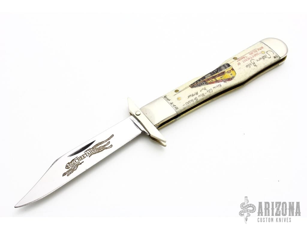 TTマウンテンコース 80周年 切手ファーストデイカバー Cheetah with Karst Southern Belle by Case - Arizona Custom Knives