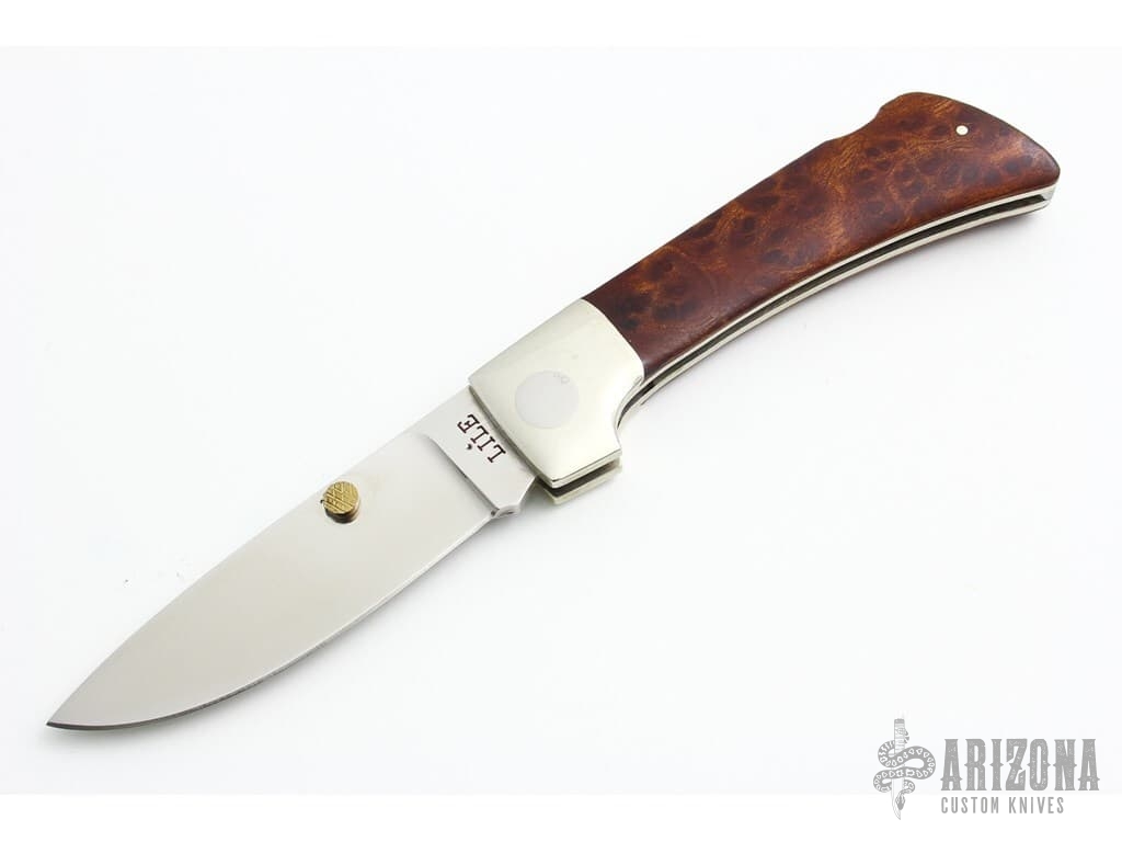 Burl Wood Lock Back by Jimmy Lile Knives Arizona Custom Knives