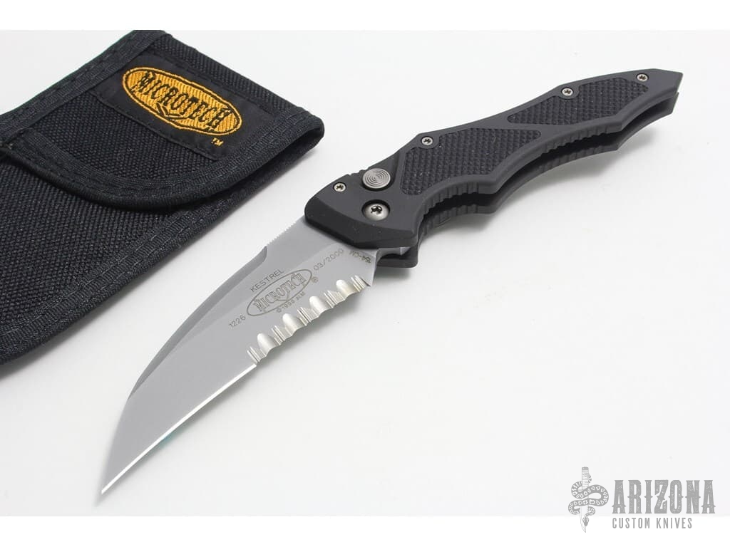 Kestrel Auto Silver Serrated #1226 by Microtech Knives - Arizona Custom ...