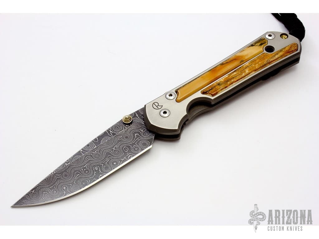 Large Sebenza 21 w/ Mammoth Bark Ivory and Stainless Damascus