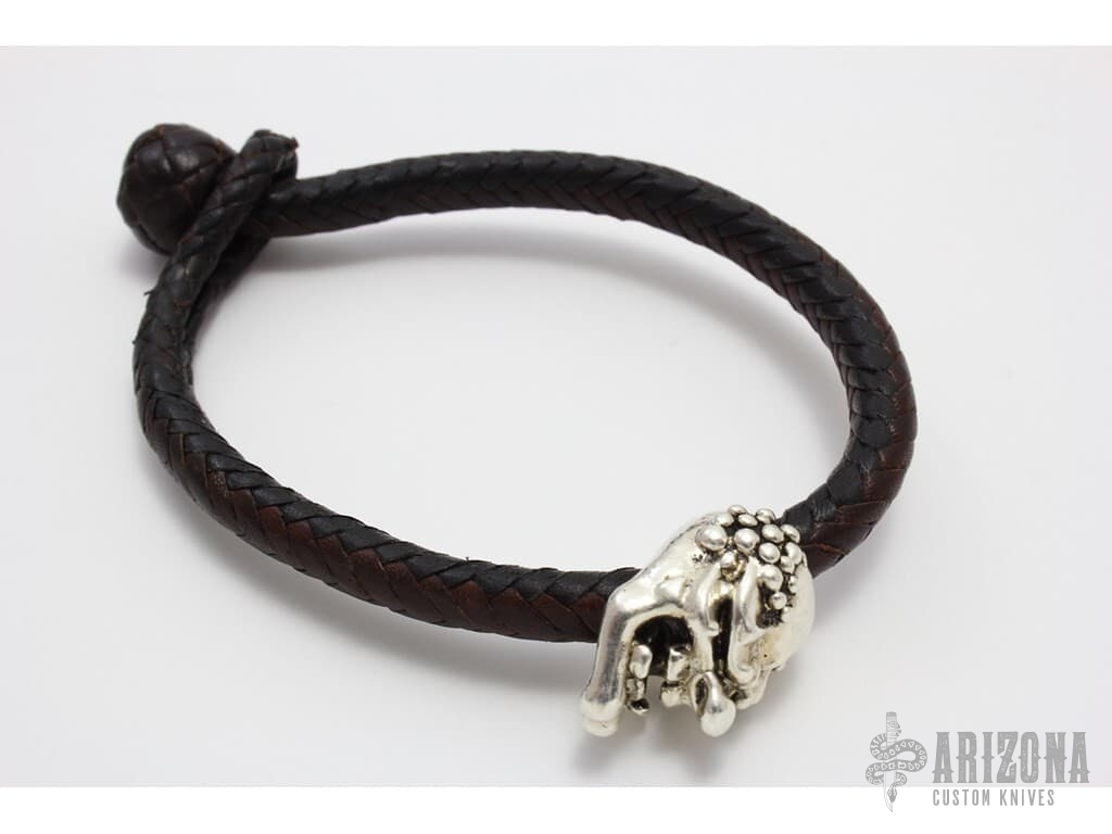 Starlingear Bead on Braided Leather Bracelet - Arizona Custom Knives