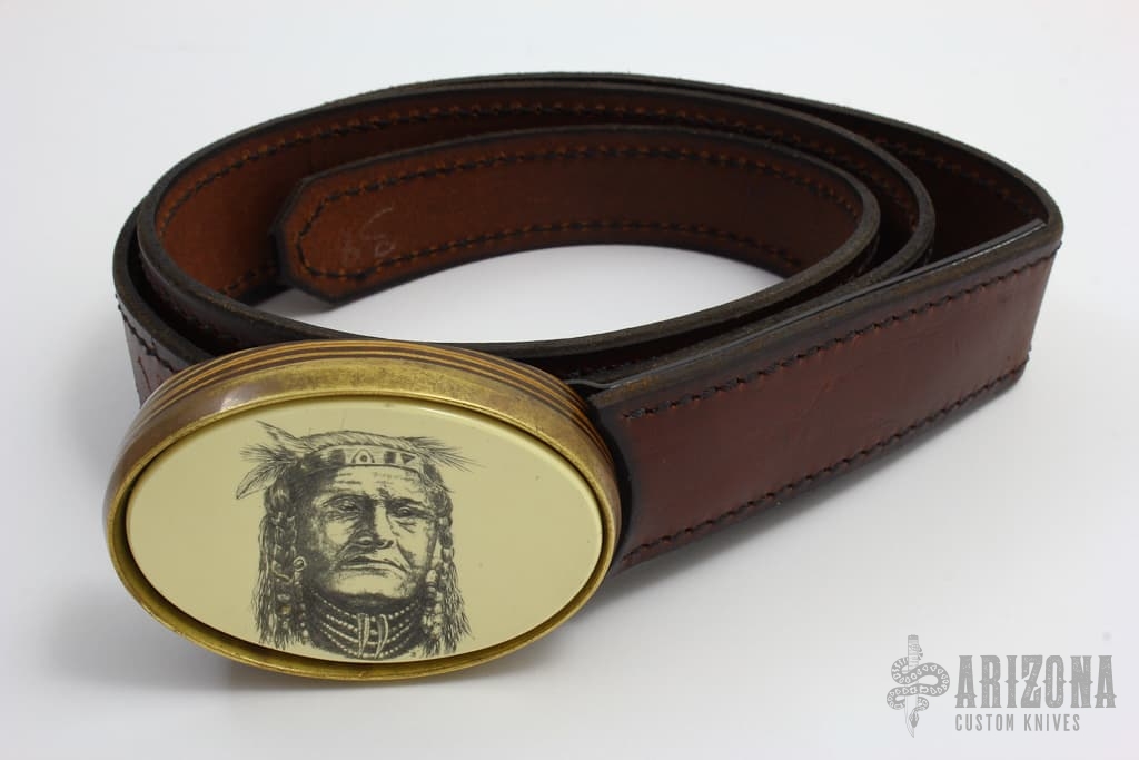 scrimshaw belt buckle