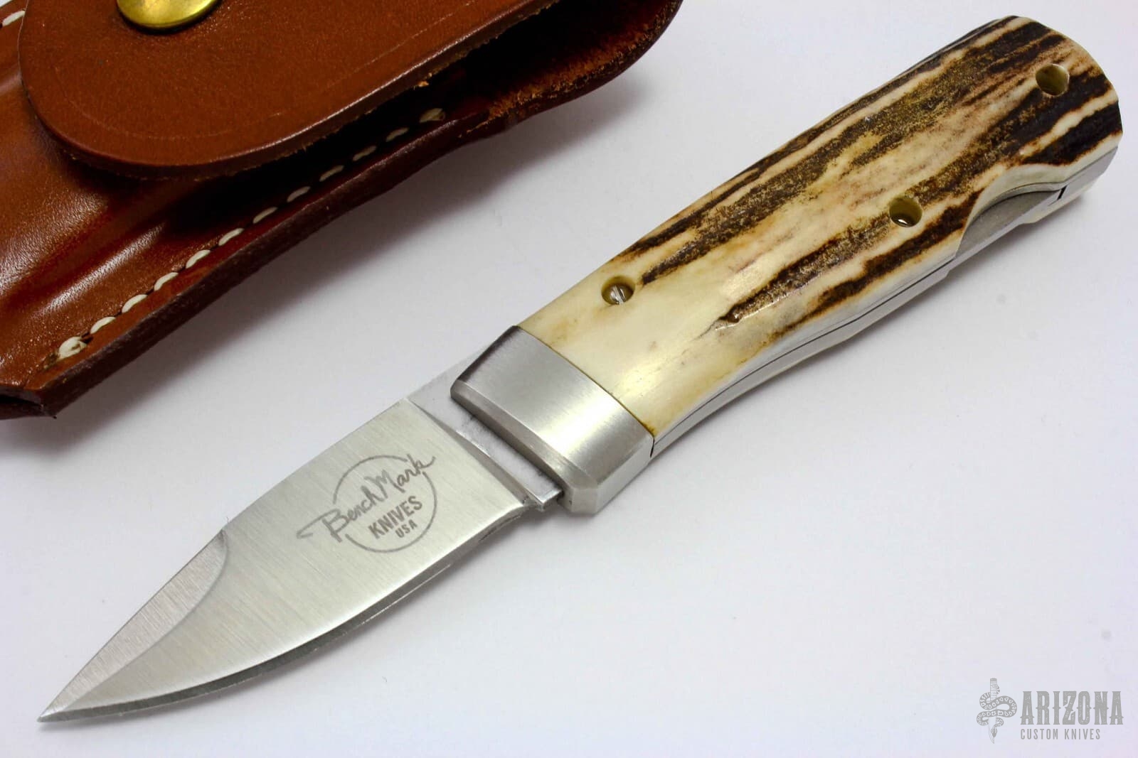 Benchmark Rolox Viper Stag Sliding Lockback | Arizona Custom Knives