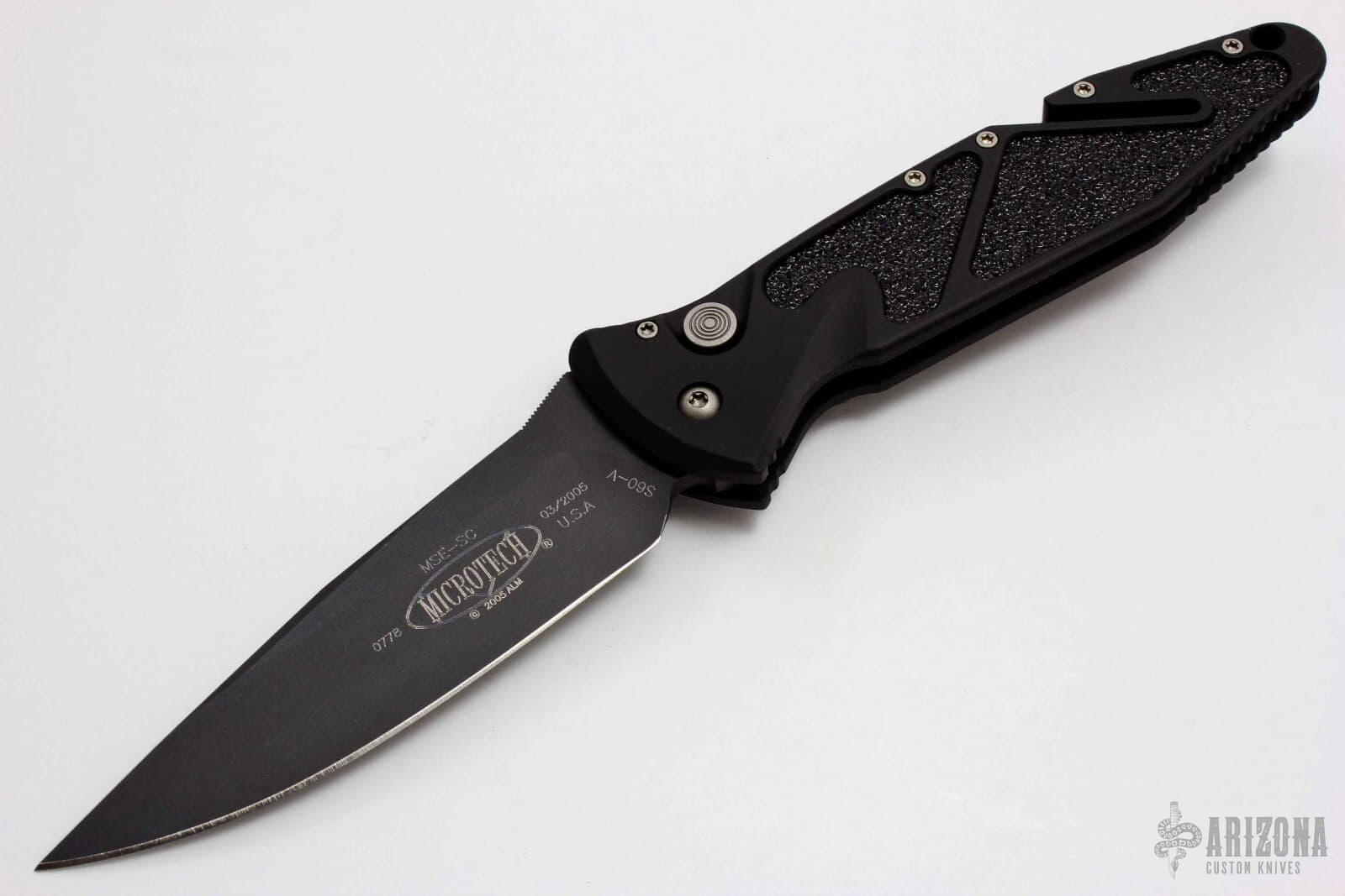 MSE Auto w/ Seatbelt Cutter - Black Plain - Arizona Custom Knives