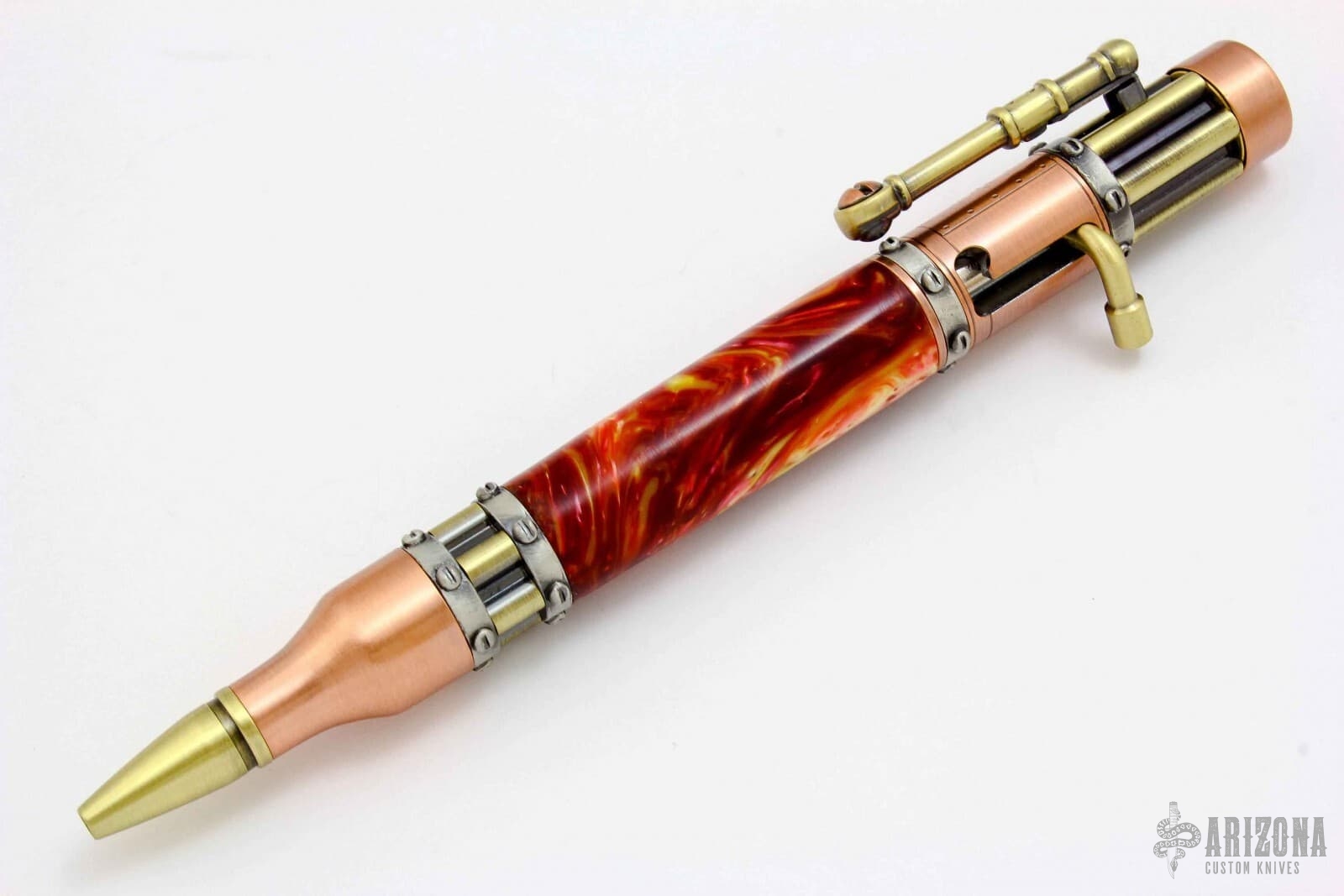 Steampunk Bolt Action Pen - Arizona Custom Knives