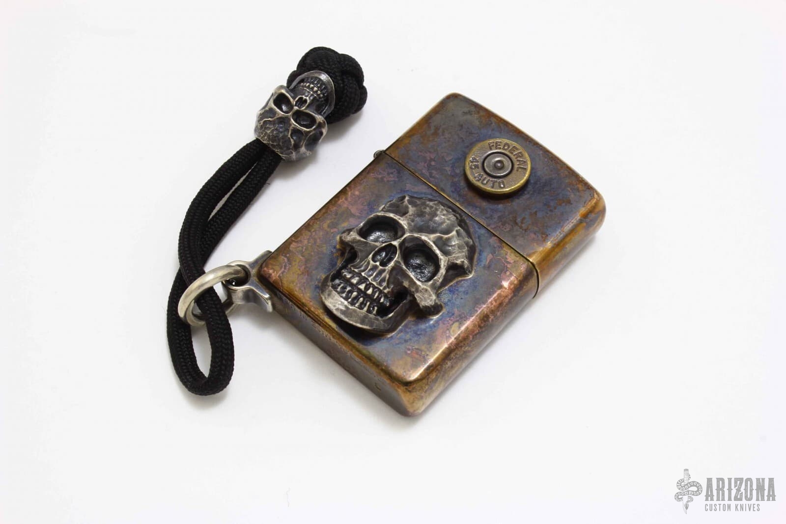 Custom Brass Skull Zippo - Arizona Custom Knives