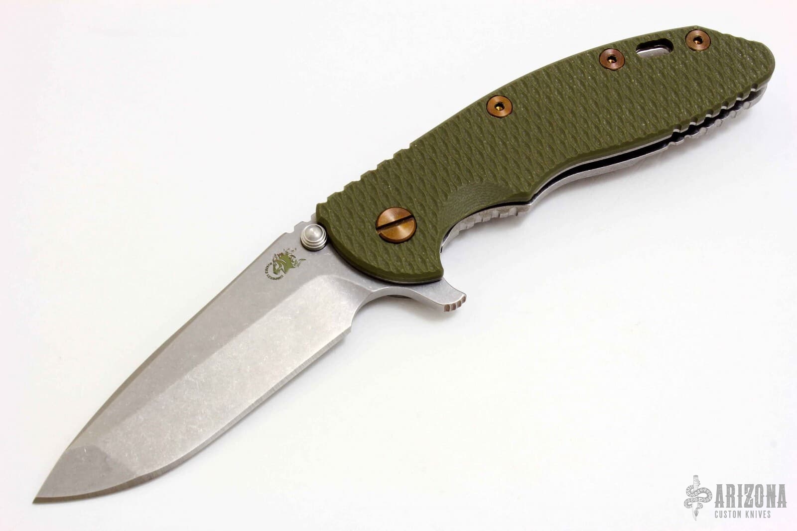 XM-18 3.5" Spanto with Bronze Harware/Extra Scale - Arizona Custom Knives